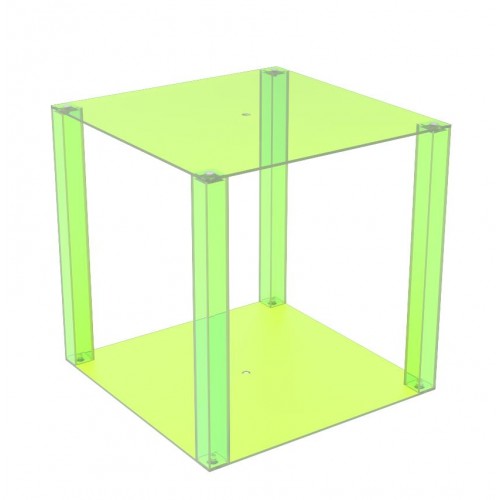 FixtureDisplays® Green Plexiglass Acrylic Cube Display Case 15350