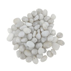 FixtureDisplays® Decorative Polished White Pebbles 3/8