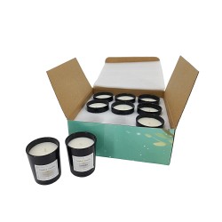 FixtureDisplays® Kit of 9 Jars of Candles Scented with Fragrances: ROSE, JASMINE, LAVENDER, LILAC, GARDENIA, ROSEMARY, VANILLA, BERGAMOT, LEMON, 3 lbs Weight 15368