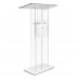 FixtureDisplays® Clear Podium Plexiglass Lecturn Transparent Church Pulpit with Christian Church Cross Prayer Hand Trinity Style Easy Assebmly Required 15411+12152