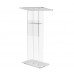 FixtureDisplays® Clear Podium Plexiglass Lecturn Transparent Church Pulpit Event Wedding Debate Speech School Trinity Style Easy Assebmly Required 15411