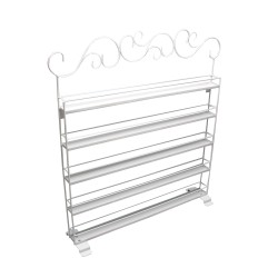 FixtureDisplays® White Metal Nail Polish Mountable 5 Tier Organizer Display Rack Essential Oil Rack 16034-WHITE