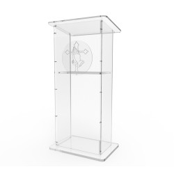 FixtureDisplays® Clear Acrylic Lucite Podium Pulpit Lectern 45