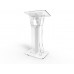 FixtureDisplays® Podium Clear Ghost Acrylic w / White Cross With pray hand decor Easy Assembly Required 1803-310+12152