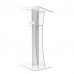 FixtureDisplays® Podium Clear Ghost Acrylic w / White Cross With Cross decor 1803-310 Easy Assembly Required