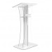 FixtureDisplays® Podium Clear Ghost Acrylic w / White Cross With Cross decor 1803-310 Easy Assembly Required