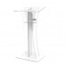 FixtureDisplays® Podium Clear Ghost Acrylic w / White Cross With Cross decor 1803-310 Easy Assembly Required