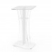 FixtureDisplays® Podium Clear Ghost Acrylic w / White Cross1803-310 Easy Assembly Required