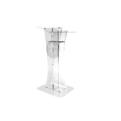 FixtureDisplays® Plexiglass Acrylic Podium Clear Lectern Church Pulpit With Pray Hand decor 1803-311