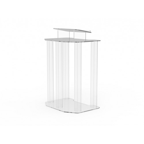 FixtureDisplays® Acrylic Podium Wood Pulpit Large Lecterm for Church School Conference Plexiglass Events Hotel Party Rally 1803-4 - Easy Assembly Required