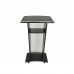 Acrylic Church Podium Pulpit Debate Conference Lectern Plexiglass Lucite Black Wood Shelf Cup Holder on Wheels with White Cross 1803-5-BLACK+1803CROSS