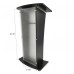 Acrylic Church Podium Pulpit Debate Conference Lectern Plexiglass Lucite Black Wood Shelf Cup Holder on Wheels 1803-5-BLACK