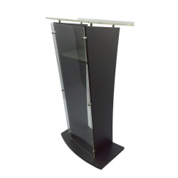 FixtureDisplays® Wood Podium with Acrylic Front Panel, 48