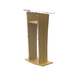 FixtureDisplays® Wood Podium with Clear Front Panel, 48