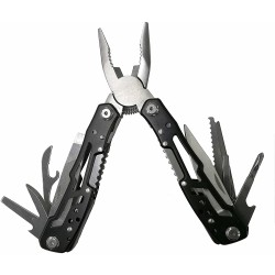 FixtureDisplays® Multi-Tool, 14-in-1 Stainless Steel Multi-Plier w/ Knife, Cable Cutter, Needle Nose Pliers, Saw, File, Screwdrivers, Nylon Sheath Included 18100