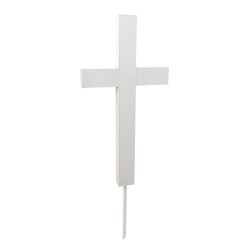 FixtureDisplays® Premium Metal & Acrylic Cross LED Lighted Cross, Christian Lighted Church Sign, Perfect for Indoors & Outdoors 18101-WHITE