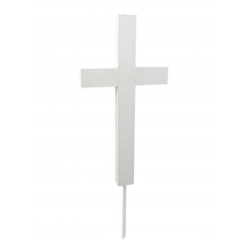 FixtureDisplays® Premium Metal & Acrylic Cross LED Lighted Cross, Christian Lighted Church Sign, Perfect for Indoors & Outdoors 18101-WHITE