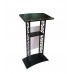 FixtureDisplays® Truss Podium Metal Wood Pulpit Church Podium Conference Pulpit Event Lectern Cup Hold 18353