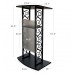 FixtureDisplays® Truss Podium Metal Wood Pulpit Church Podium Conference Pulpit Event Lectern Cup Hold 18353