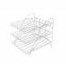 FixtureDisplays Metal Wire Rack for Chips Beverages Confectionaries Table Countertop 3-shelf Display 19392