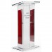 FixtureDisplays® Wood Acrylic Podium Church Pulpit, Clear Plexiglass 24X18X45