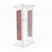 FixtureDisplays® Wood Acrylic Podium Church Pulpit, Clear Plexiglass 24X18X45