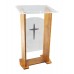 FixtureDisplays® Wood Acrylic Podium, Optional Cross Plain Front Panel, 46.7