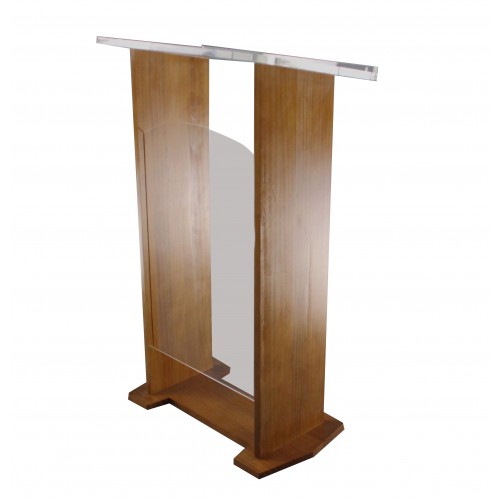 FixtureDisplays® Wood Acrylic Podium, Optional Cross Plain Front Panel, 46.7