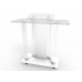 FixtureDisplays® Acrylic & MDF Podium w/ Casters, Floor Standing Lectern, Elevated Reading Surface, Rolling Pulpit 21060