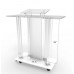 FixtureDisplays® Acrylic & MDF Podium w/ Casters, Floor Standing Lectern, Elevated Reading Surface, Rolling Pulpit 21060