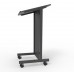 FixtureDisplays® Floor Standing Pulpit Lectern Podium w/ Casters, Heavy Duty Steel Frame, Rolling Podium 21307-BLACK