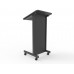 FixtureDisplays® Floor Standing Pulpit Lectern Podium w/ Casters, Heavy Duty Steel Frame, Rolling Podium 21307-BLACK