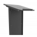 FixtureDisplays® Floor Standing Pulpit Lectern Podium w/ Casters, Heavy Duty Steel Frame, Rolling Podium 21307-BLACK