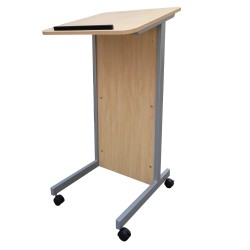 FixtureDisplays® Floor Standing Pulpit Lectern Podium w/ Casters, Heavy Duty Steel Frame, Rolling Podium 21307-MAPLE