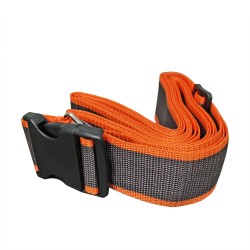 FixtureDisplays® 6.5-12.5 Feet Adjustable Luggage Straps, Wide Travel Secure Belt for Suitcase, Luggage Accessories to Secure Bag Cargo Safe Quick-Release, Gray + Orange 22101