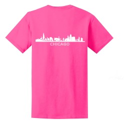 FixtureDisplays Pink T-Shirt with Chicago Imprint on Front Short Sleeve 420-S