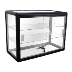 2 SHELF- SILVER ALUMINUM SHOWCASE AKO0386