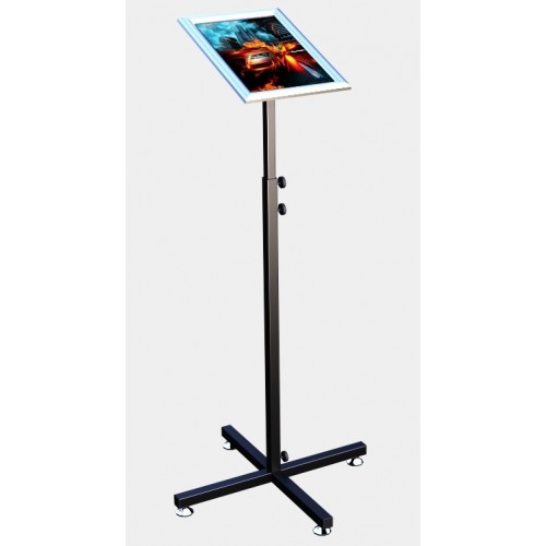 FixtureDisplays® Stand, Metal Adjustable w/ Acrylic Poster Holder 10772 Snap