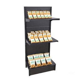 FixtureDisplays® 24.0" X 15.5 X 54.0" Gondola Rack Stand with Two Shelves Black 19418